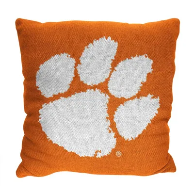 14x14 NCAA Clemson Tigers Invert Double Sided Jacquard Decorative Pillow - 2pk