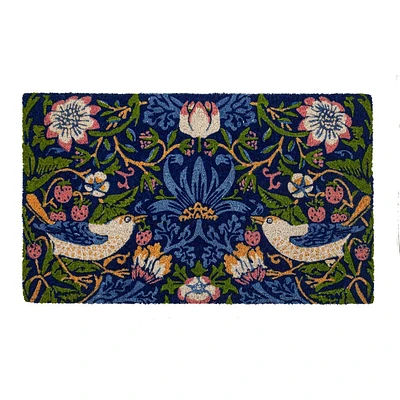 Entryways 30x18 Victoria and Albert Museum Strawberry Thief Coir Door Mat Multicolor