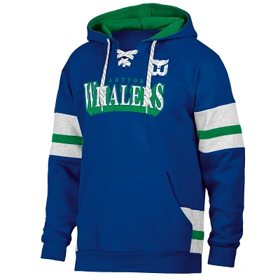 NHL Hartford Whalers ens Vintage Lace Up Fleece Hooded Sweatshirt