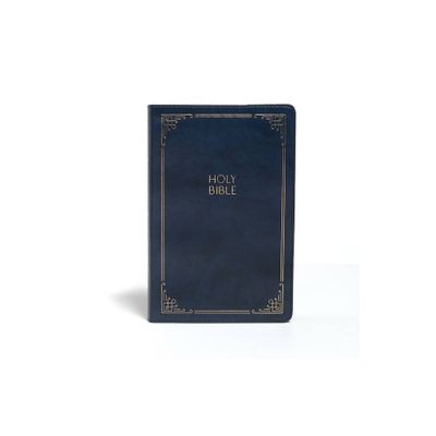 KJV Large Print Personal Size Reference Bible, Navy Leathertouch Indexed - by Holman Bible Publishers (Leather Bound)