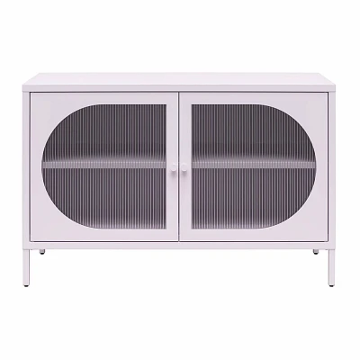 Mr. Kate Luna Wide 2 Door Accent Cabinet with Fluted Glass