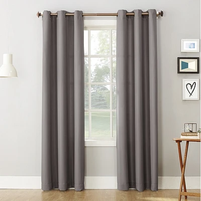 48x84 No. 918 Semi-Sheer Montego Casual Textured Grommet Curtain Panel Nickel: Modern Light Filtering Curtain Panels