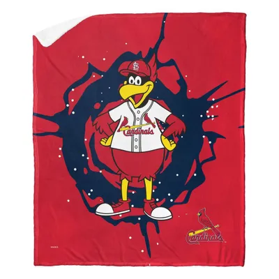 50x60 MLB St Louis Cardinals Mascot 2 Layer Silk Touch Faux Shearling Throw Blanket