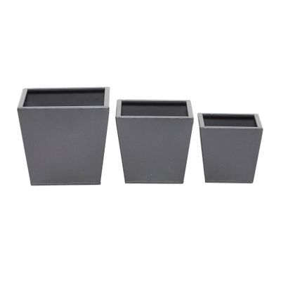 Olivia & May 8 Wide 3pc Modern Square Metal Planter Pots : Indoor & Outdoor, Weather-Resistant