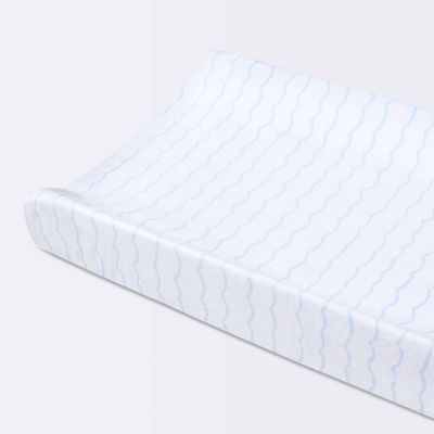 Plush Changing Pad Cover Sea Stripe - White/Blue - Cloud Island