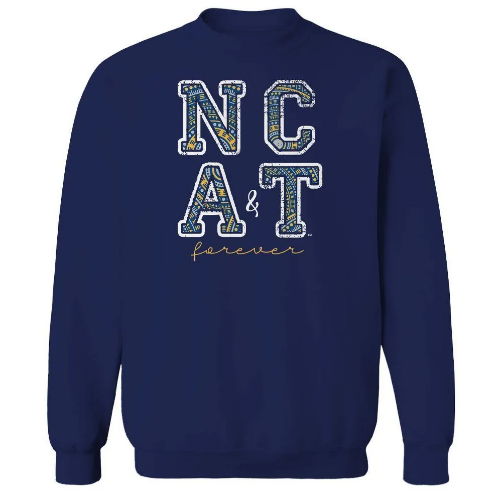 NCAA North Carolina A&T Aggies Navy Crew Fleece weatshirt