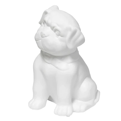 Porcelain Puppy Dog Shaped Table Lamp White - Elegant Designs