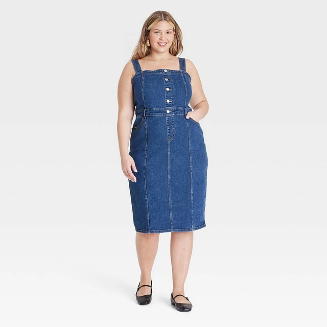 target midi denim dress Fit and Flare Denim Dress Collection