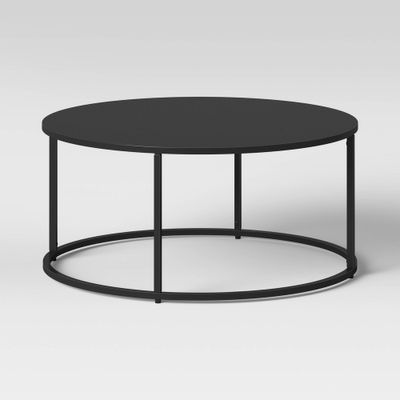 Glasgow Round Metal Coffee Table Black - Threshold