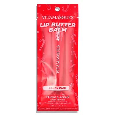 Vitamasques Stocking Stuffer - Candy Cane Lip Butter Balm - Plump & Repair