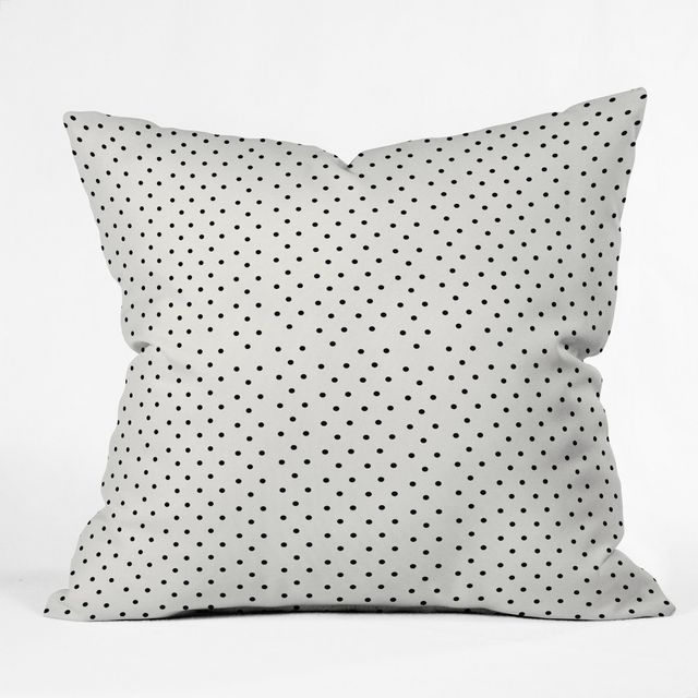 Black/White Polka Dots Throw Pillow - Deny Designs: Indoor Square Cushion, Removable Cover