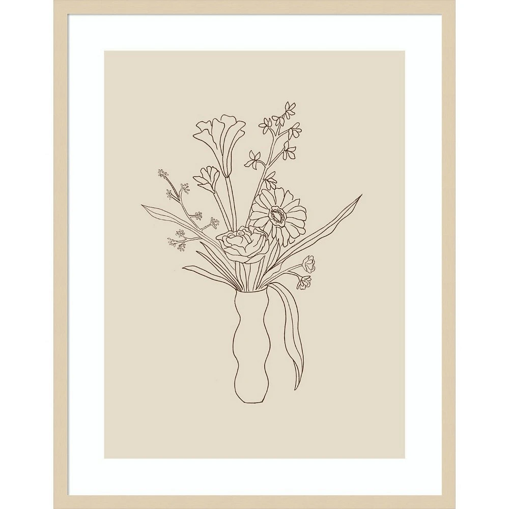 Amanti Art  Floral Study 1 by Kate Aurelia Holloway Wood Framed Wall Art Print: Giclee, Hardwood Frame, Botanical Lithograph