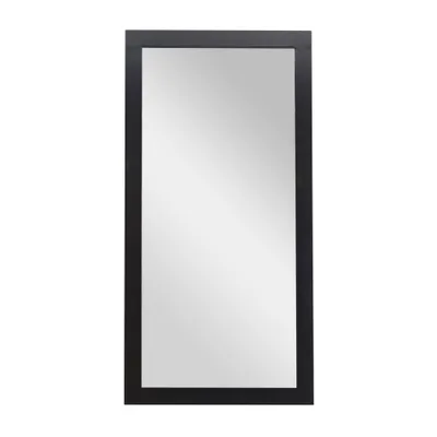 65 x 32 Contemporary Wood Wall Mirror Black - Olivia & May: No Assembly, Indoor Use, Rectangle Shape