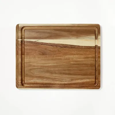 10x13 Reversible Acacia Wood Cutting Board Natural - Figmint