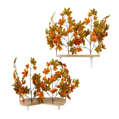 On2Pets Summer Cat Canopy Shelves - Orange/Green - 2ct