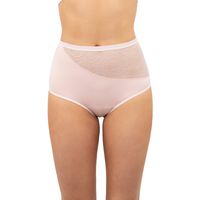 Saalt Leak Proof Women Period Underwear Regular Aborbency - Soft-Stretch European Lace High Wait Brief - Quartz Bluh - XS