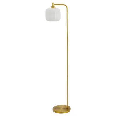 63 Wyatt Globe Shade Floor Lamp White - River of Goods: Gold-Tone Metal, Retro Style