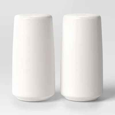 2pc Stoneware Salt and Pepper Shaker White - Threshold