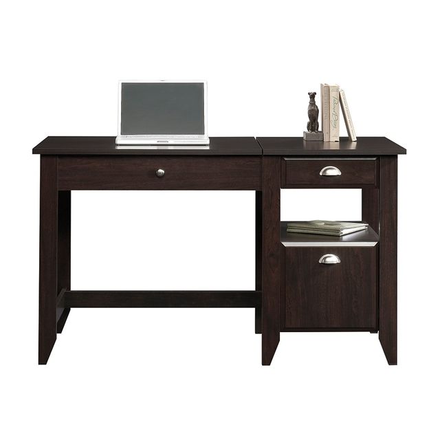 Sauder Shoal Creek Lift Top Desk Jamocha Wood : Mid-Century Modern Office Furniture, Paper Veneer Surface