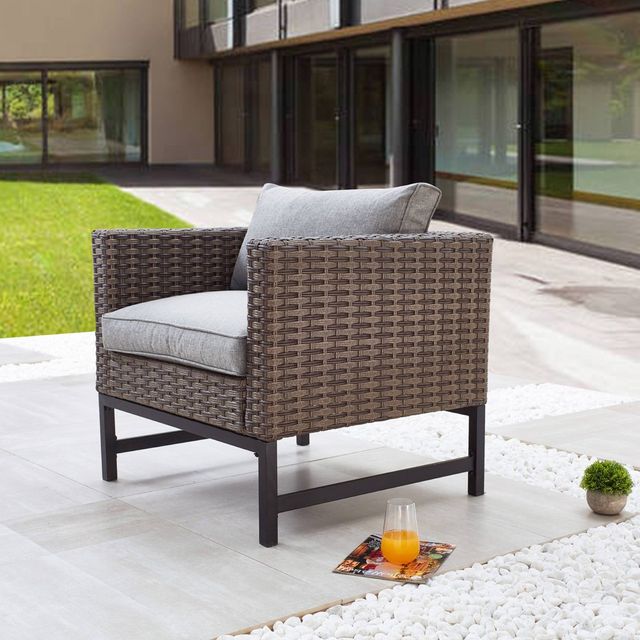 Right Angle Patio Arm Chair - Patio Festival: PE Wicker, Modular, Deep Seating, Weather-Resistant