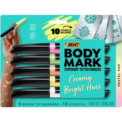 BodyMark by Bic 5pk Pastel Blister Tattoo Marker