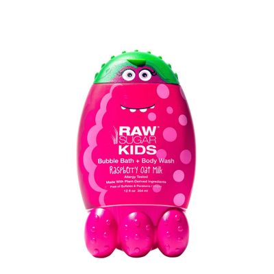 Raw Sugar Kids Bubble Bath + Body Wash - Raspberry Oat Milk - 12 fl oz
