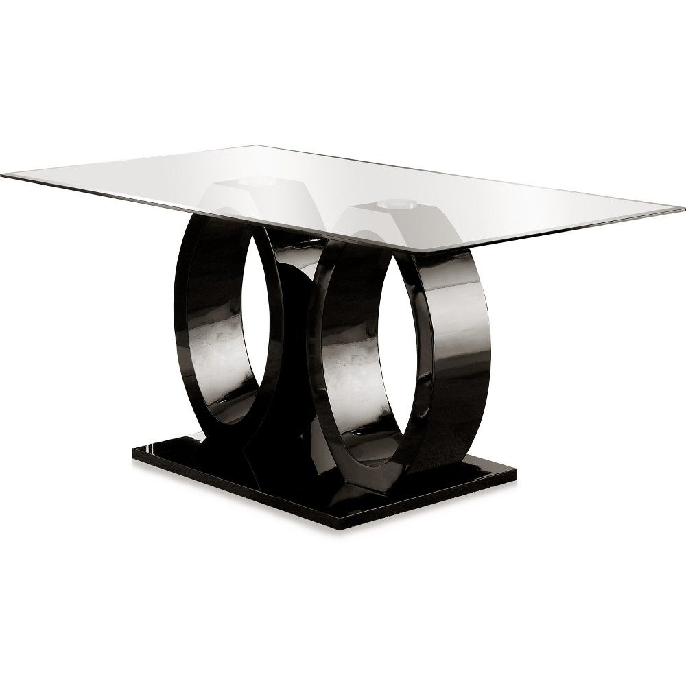 Spearelton Double Oval Pedestal Dining Table  - HOMES: Inside + Out: Seats Six, Modern Glass Top