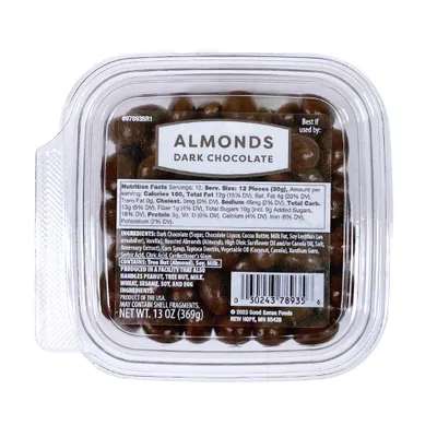 Dark Chocolate Almonds - 13oz