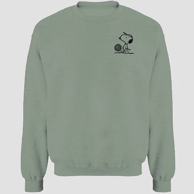 Mens Peanuts noopy Tennis Club Crewneck Pullover weatshirt