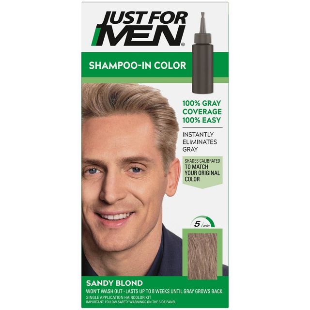 Just For Men Shampoo-In Color Gray Hair Coloring for Men - Sandy Blond -  H-10