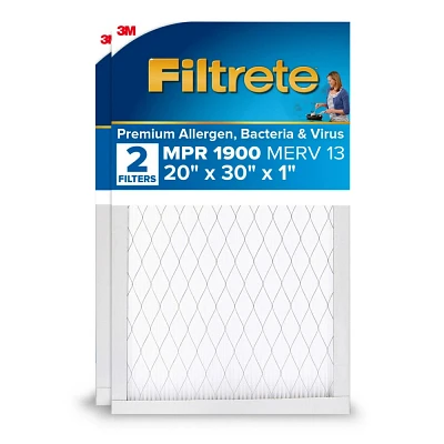 Filtrete 2pk 1900 Ultimate Allergens, Bacteria and Virus 20X30