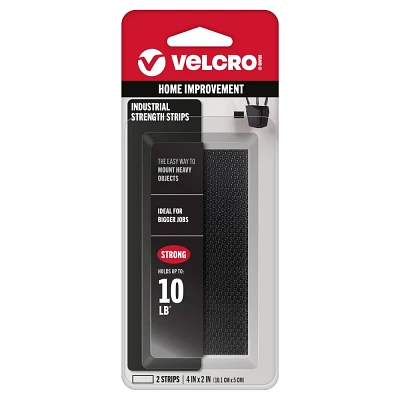 VELCRO 2ct 4X2 Industrial Strength Strips Black