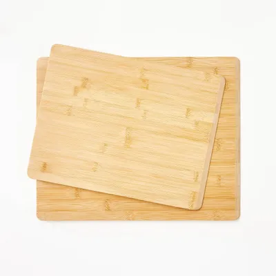 2pc Reversible Bamboo Cutting Board Set Natural - Figmint