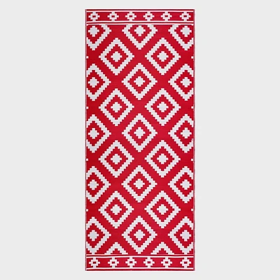 Playa Rug 23x6 Milan Recycled Plastic Indoor Outdoor Floor Mat Red/White