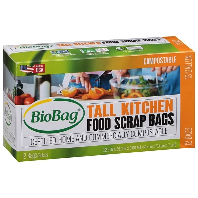 BioBag Tall Kitchen Compostable Food Trash Bags - 12ct/13 Gallon