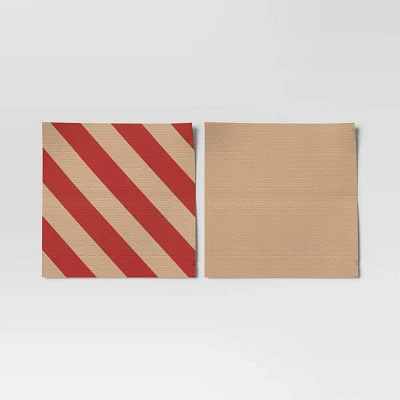 30ct Christmas Shipping Paper Brown/Red Stripe - Wondershop