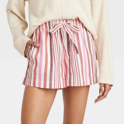 Women Striped Flannel Pajama Short