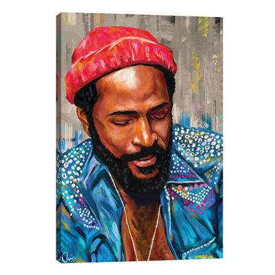 iCanvas  Marvin Gaye by Crixtover Edwin Unframed Wall Canvas : Modern Digital Art Portrait