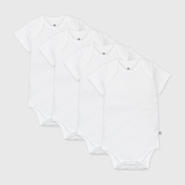 Honest Baby 4pk Organic Cotton Short Sleeve Bodysuit