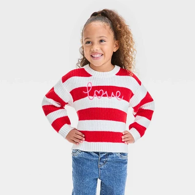 Toddler Girls Valentines Day Love Pullover Sweater