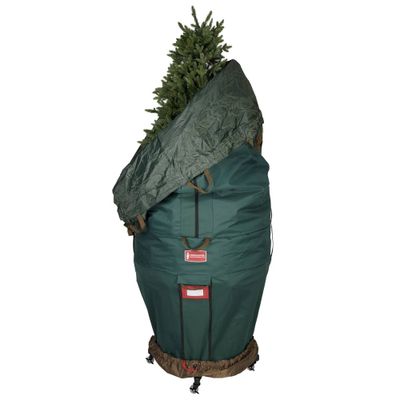 TreeKeeper Large Girth Upright Tree Storage Bag with Rolling Tree Stand: Christmas Tree Storage, Compression Bags