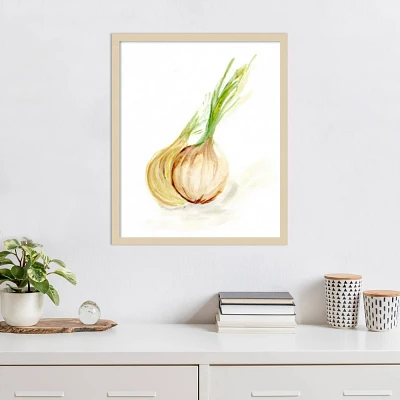 Amanti Art Veggie Sketch Onion by Marcy Chapman Wood Framed Wall Art Print