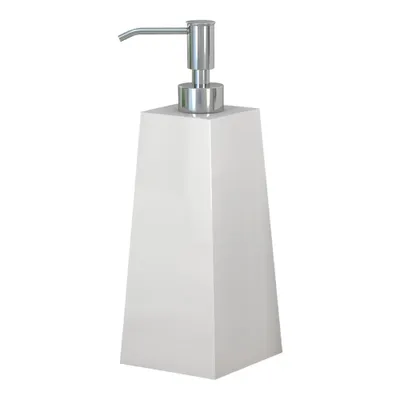 Elegant Lotion and Soap Dispenser - Nu Steel: Resin Bathroom Accessory, Spot Clean, 6oz Capacity