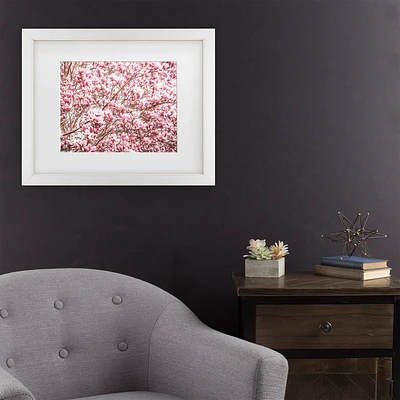 Trademark Fine Art 16x20 Philippe Sainte Laudy Magnolias of March Matted Framed Art White