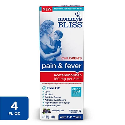 Mommys Bliss Childrens Pain & Fever Acetaminophen - 4 fl oz