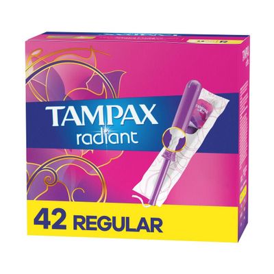 Tampax Radiant Regular Absorbency Tampons - Unscented - 42ct