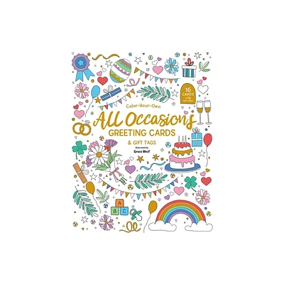 Color-Your-Own All Occasions Greeting Cards - (Paperback)