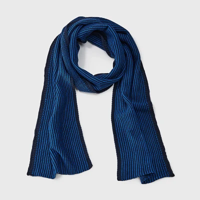 Men Striped Scarf - Goodfellow & Co Navy One Size Fit Mot