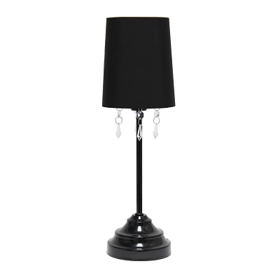 Table Lamp with Fabric Shade and Hanging Acrylic Beads - Designs