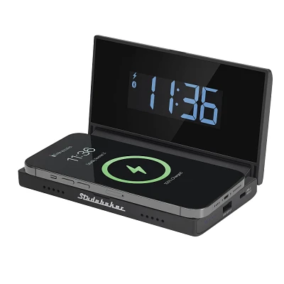 Studebaker Techmate Travel Companion with Clock and Wireless Charging Station